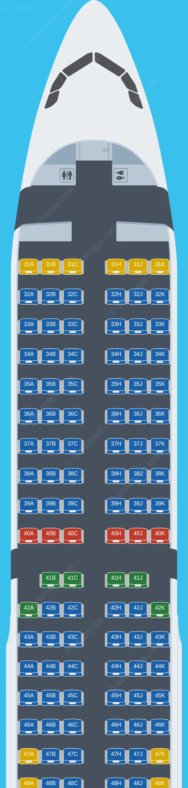 Hong Kong Airlines Airbus A321-200 V.1 seatmap preview