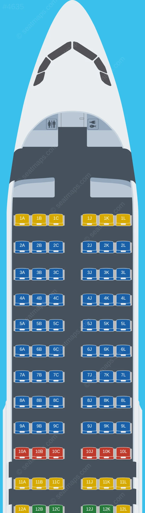 Loong Air Airbus A320-200 seatmap preview