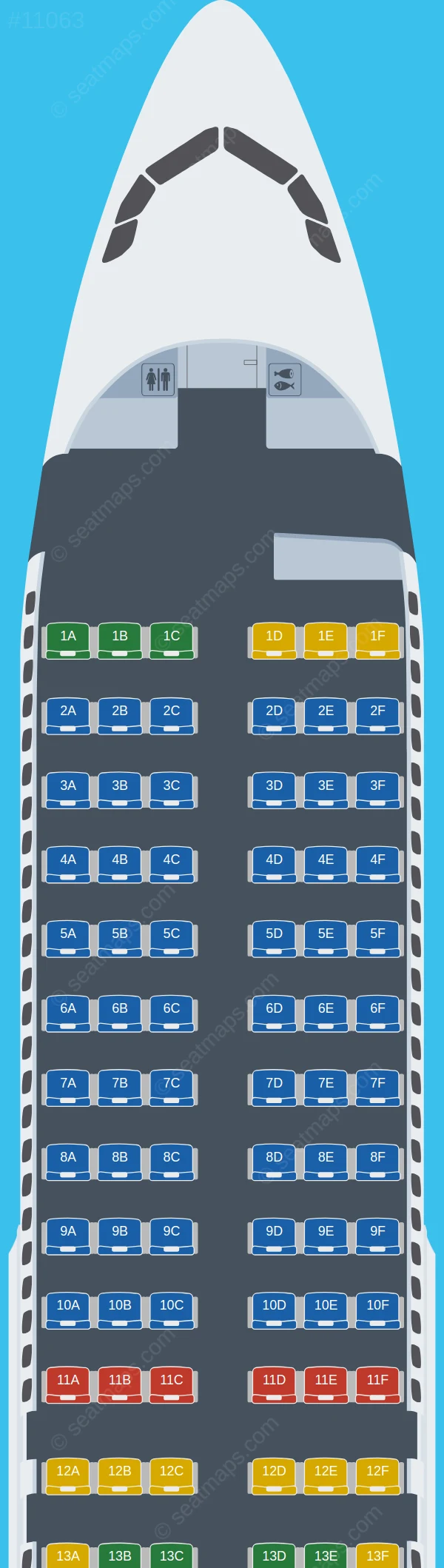 Avianca Airbus A320-200 V.4 seatmap preview