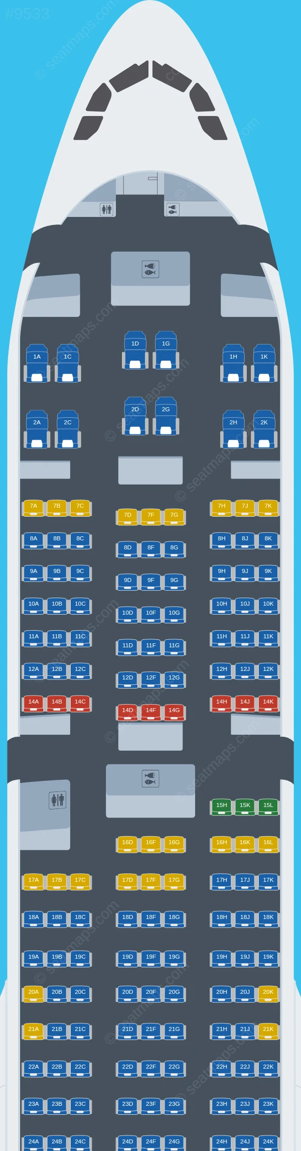 Thai AirAsia X Airbus A330-900neo seatmap preview