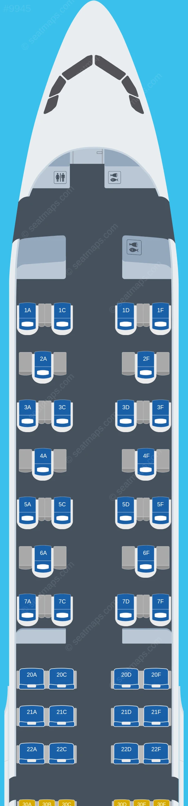 SAS Airbus A321neo seatmap preview