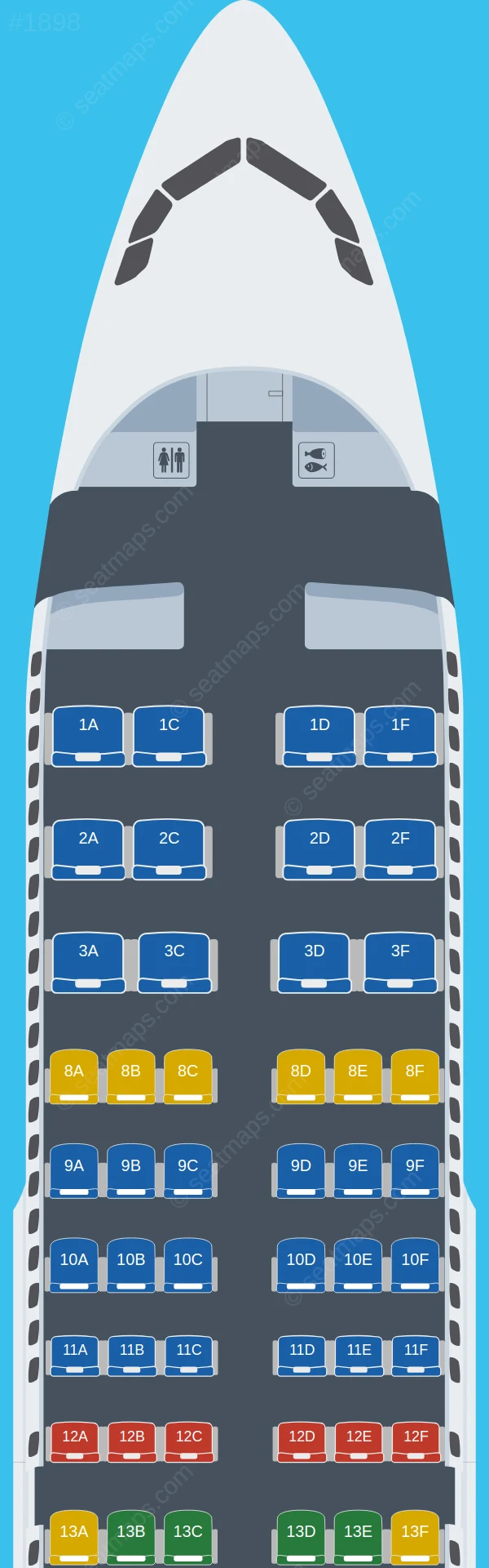 American Airlines Airbus A319-100 V.2 seatmap preview