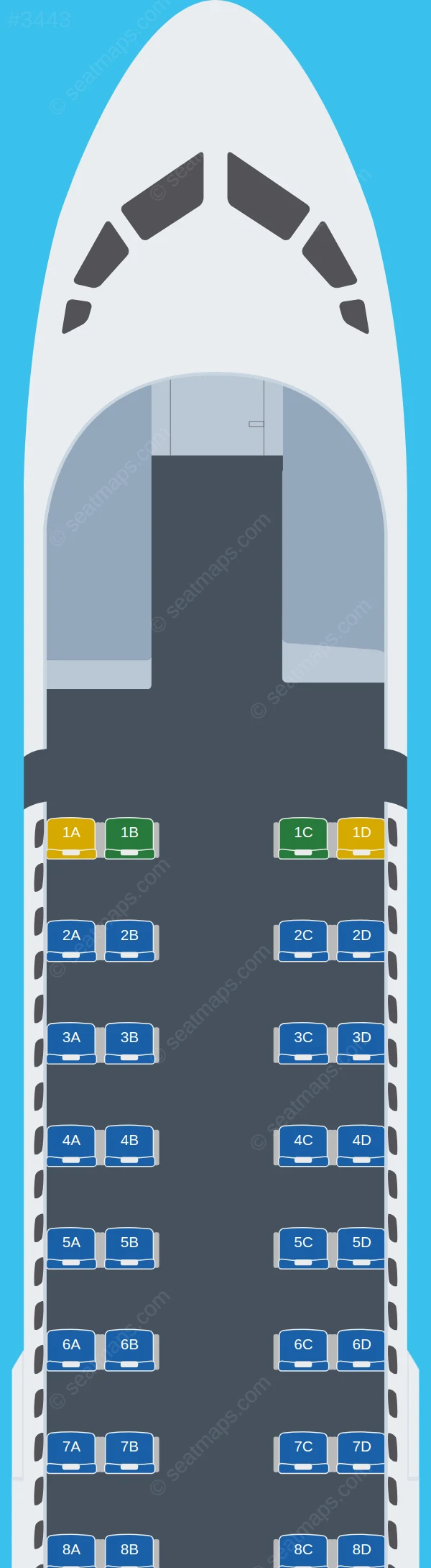 Caribbean Airlines ATR 72-600 seatmap preview