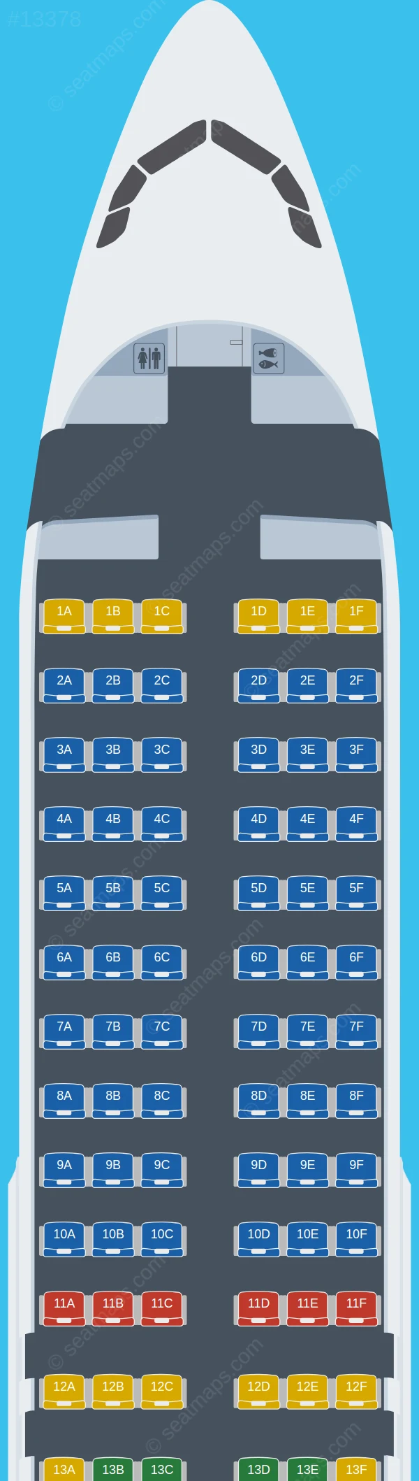 SpiceJet Airbus A320-200 V.2 seatmap preview