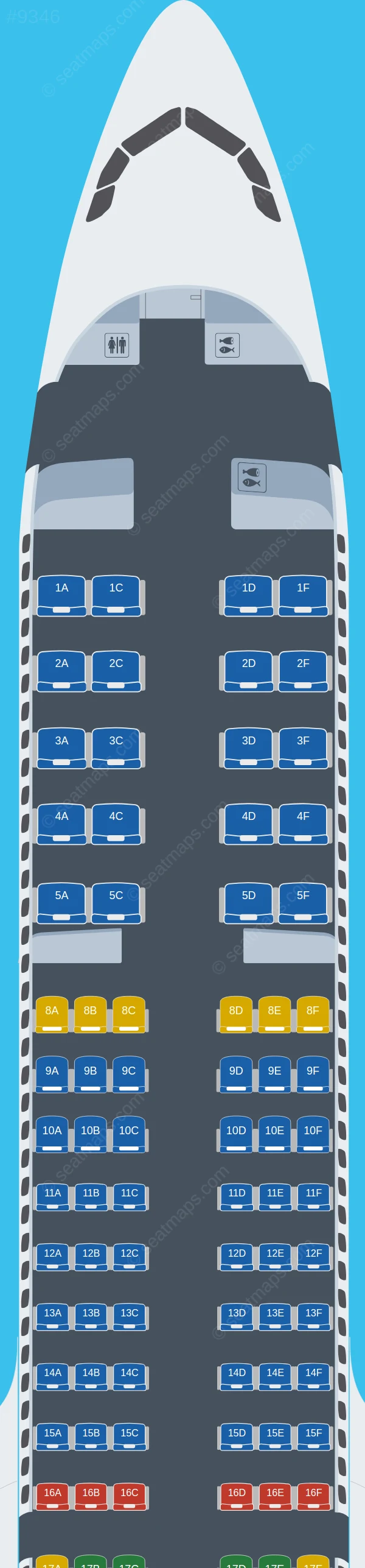 American Airlines Airbus A321neo V.1 seatmap preview