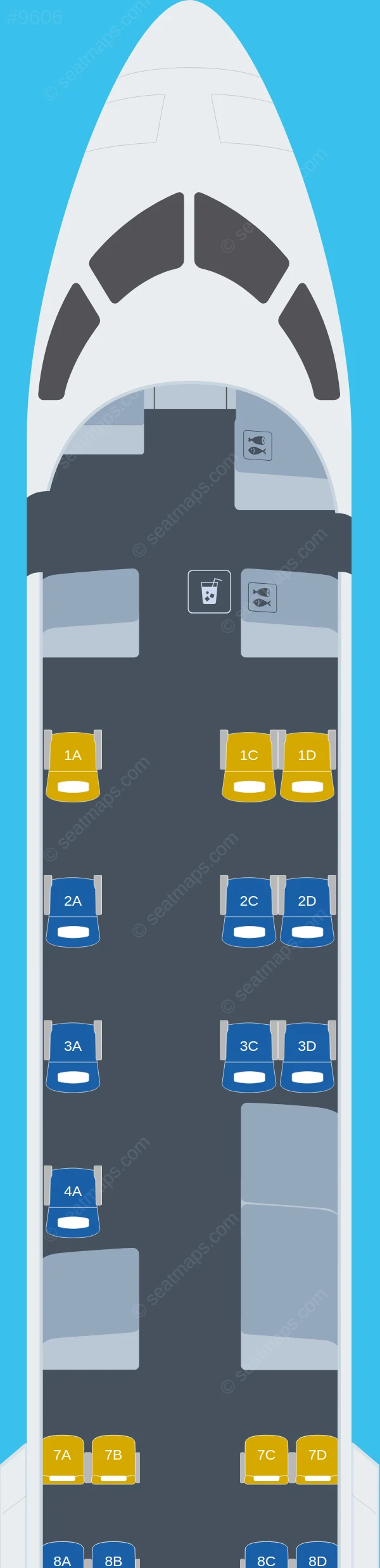 United Bombardier CRJ550 seatmap preview