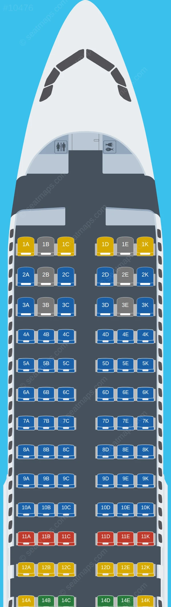 Avianca Ecuador Airbus A320-200 seatmap preview