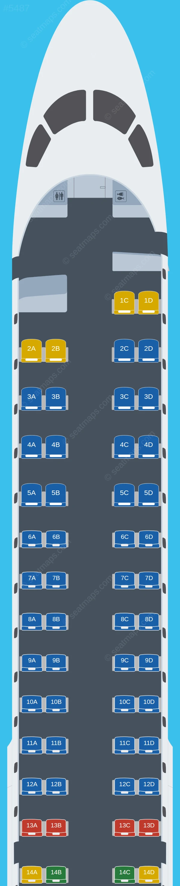 Azul Brazilian Airlines Embraer E195 seatmap preview