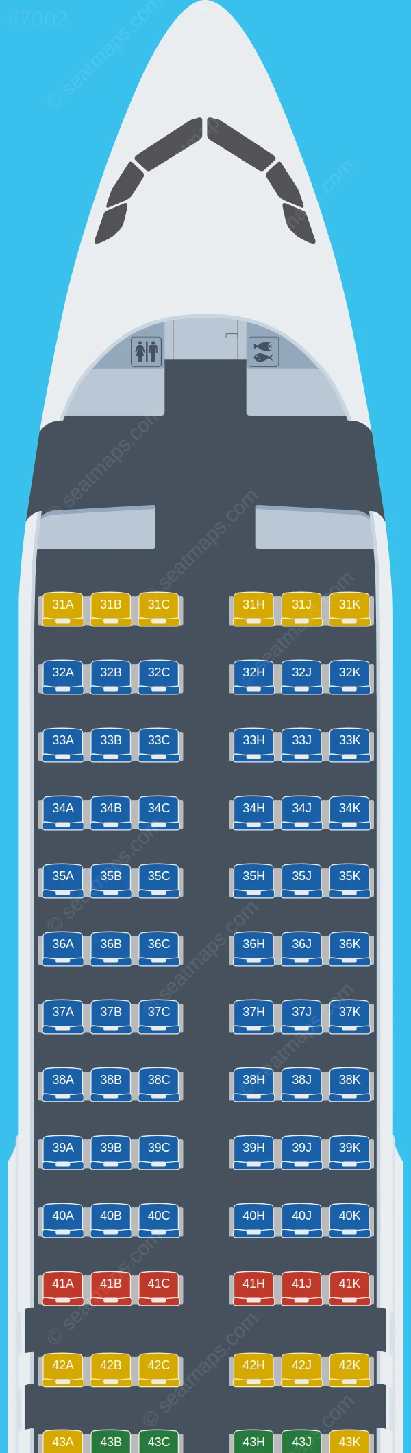 Lucky Air Airbus A320-200 V.2 seatmap preview