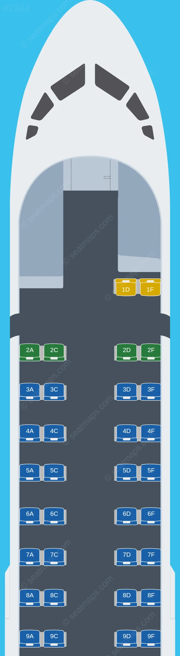 IndiGo ATR 72-600 seatmap preview