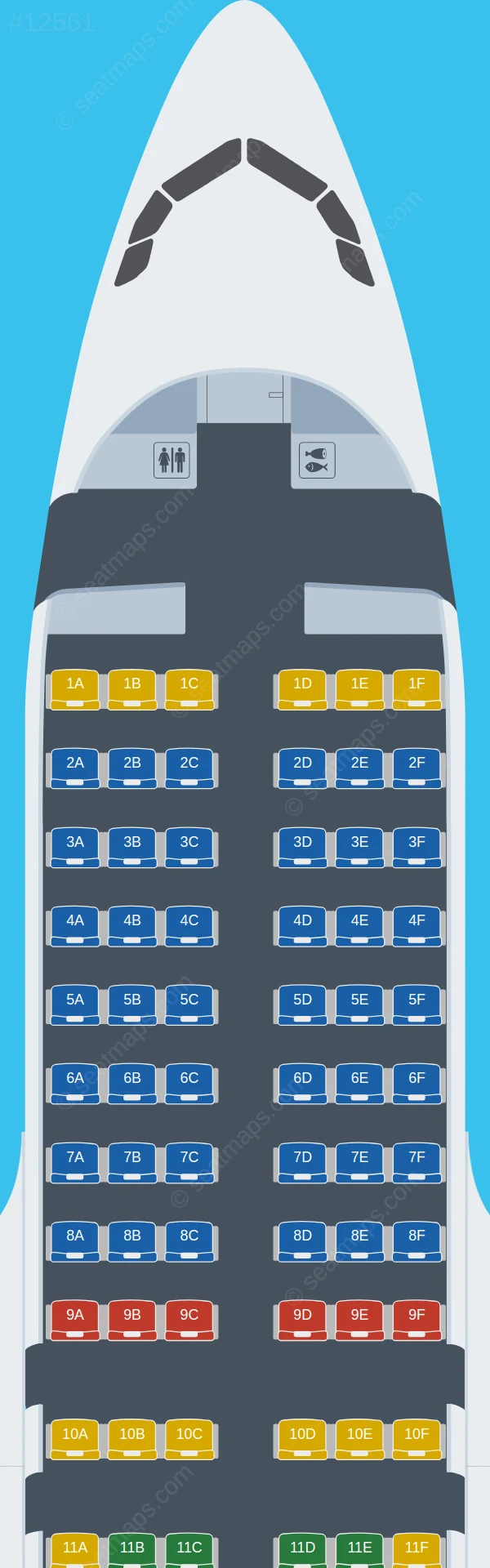 Croatia Airlines Airbus A319-100 seatmap preview