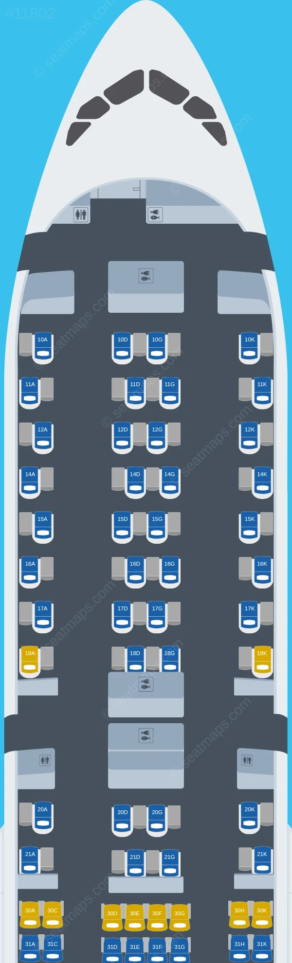 China Airlines Airbus A350-900 V.2 seatmap preview
