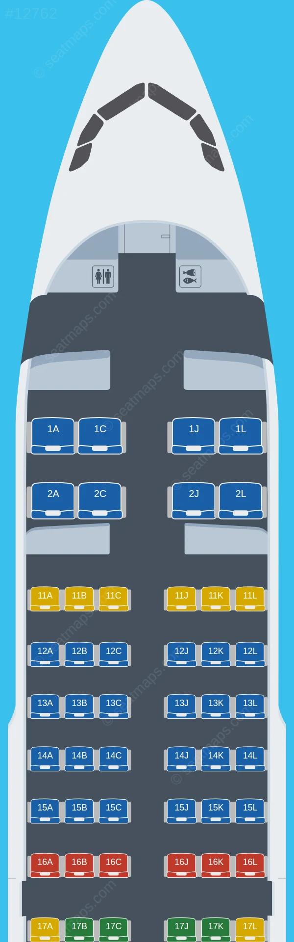 Air China Airbus A319neo seatmap preview