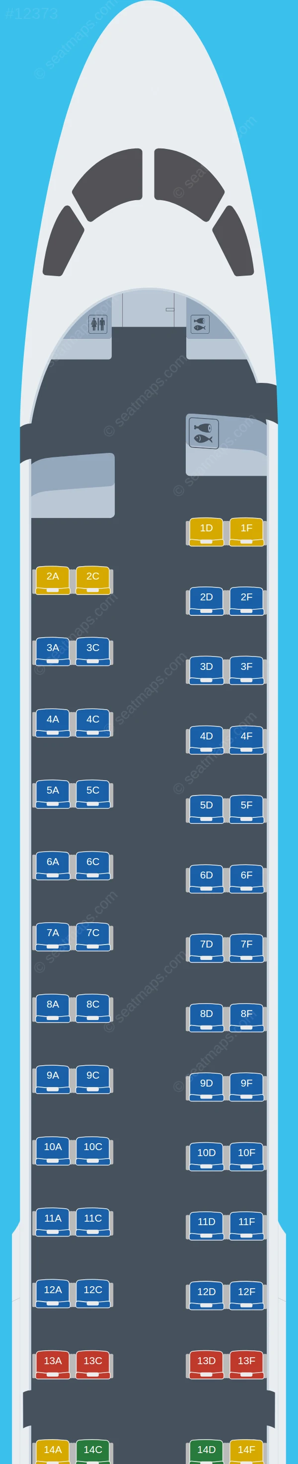 Helvetic Airways Embraer E195 seatmap preview