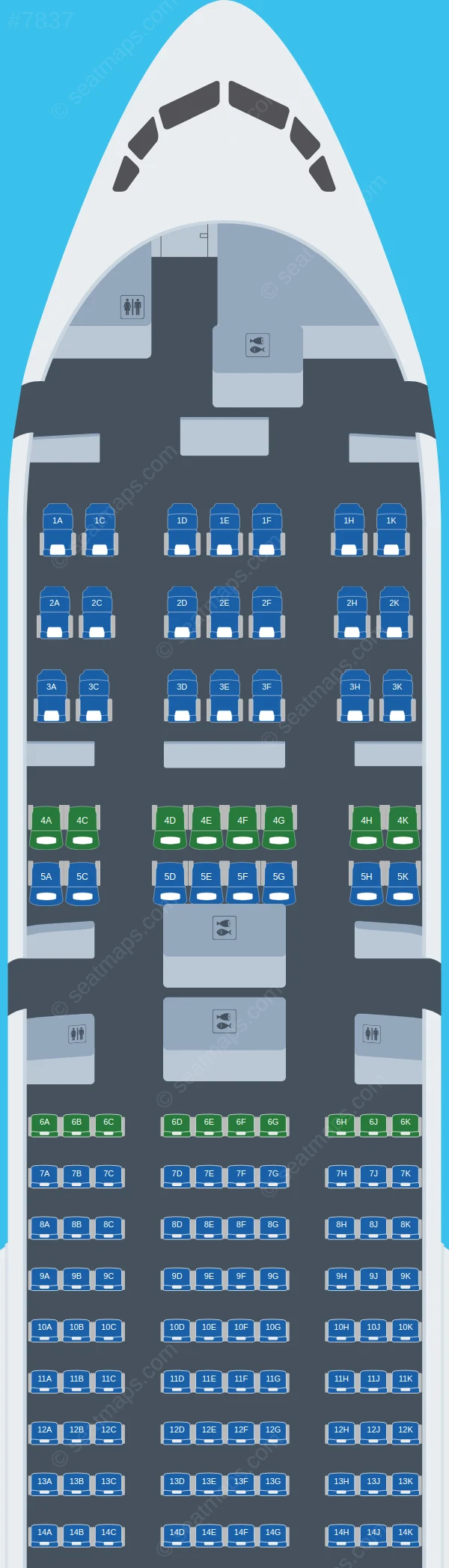 Ukraine International Airlines Boeing 777-200ER seatmap preview