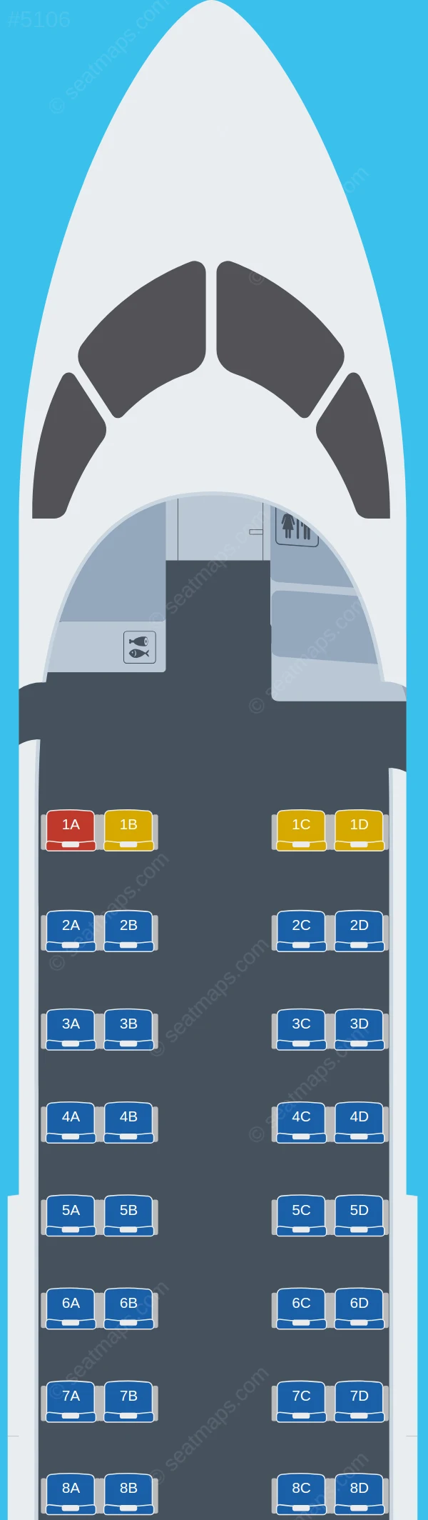 Skippers Aviation De Havilland Q300 seatmap preview