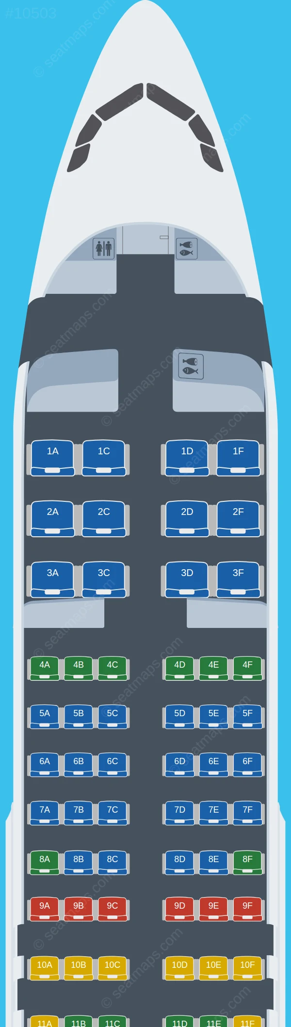 Meraj Air Airbus A320-200 seatmap preview