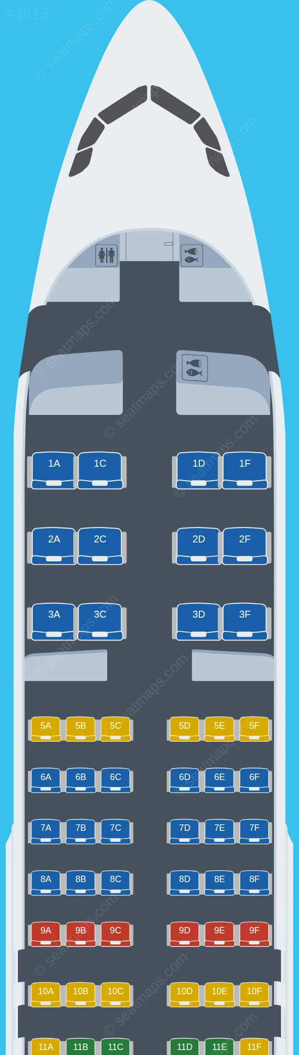 Yemenia Airbus A320-200 V.1 seatmap preview