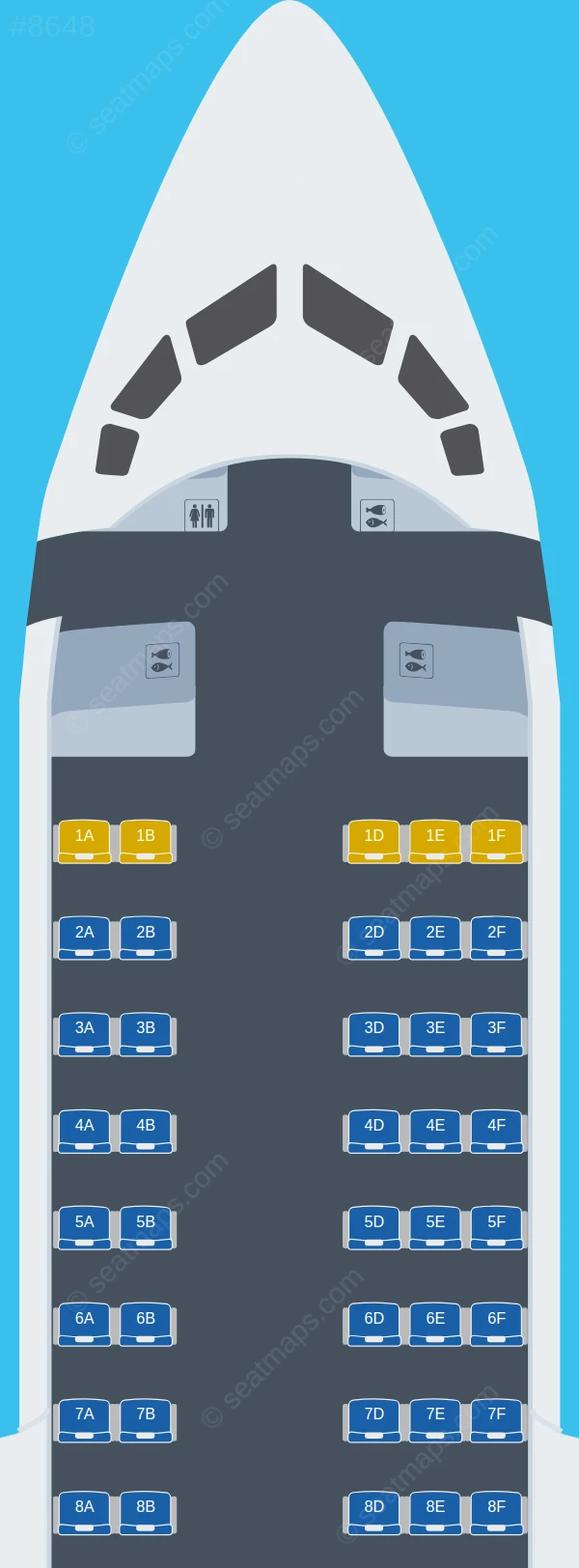 Royal Air Charter Service Avro RJ100 seatmap preview