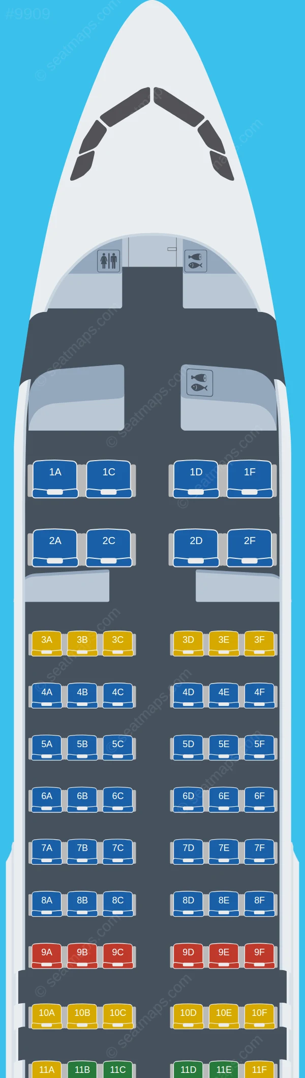 LongJiang Airlines Airbus A320-200 V.2 seatmap preview