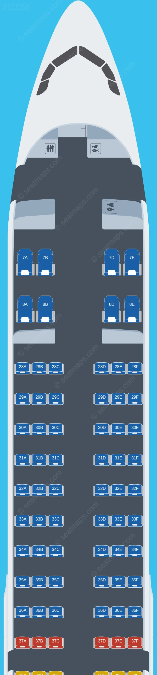 Korean Air Airbus A321neo seatmap preview