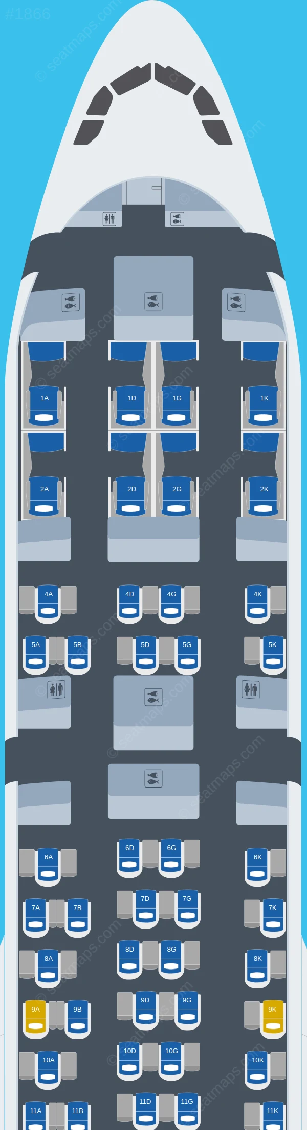 Swiss Airbus A330-300 seatmap preview
