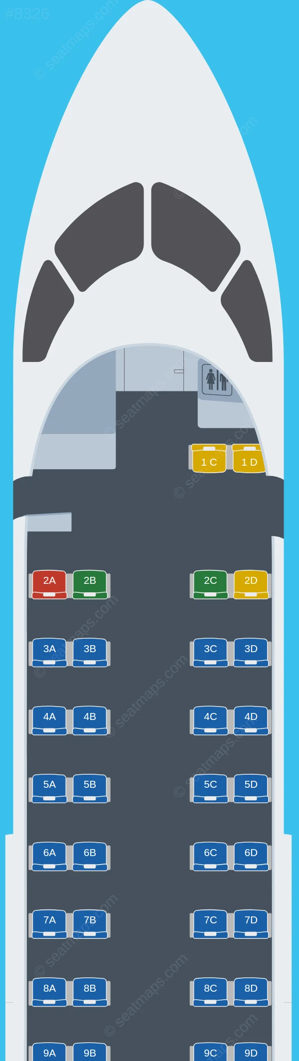 Skyward Airlines De Havilland Q300 seatmap preview