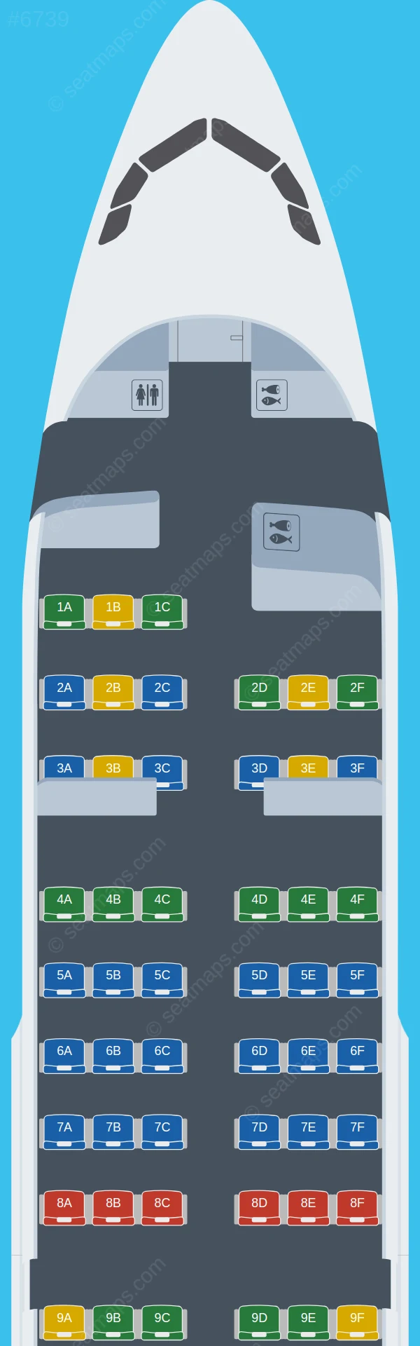 Myanmar Airways International Airbus A319-100 V.2 seatmap preview