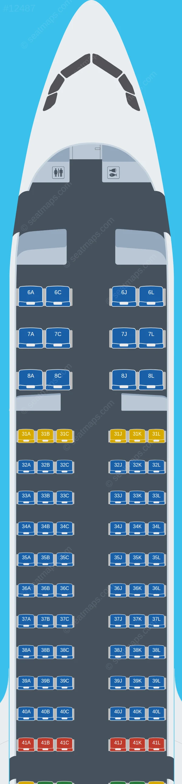 China Eastern Airbus A321neo seatmap preview