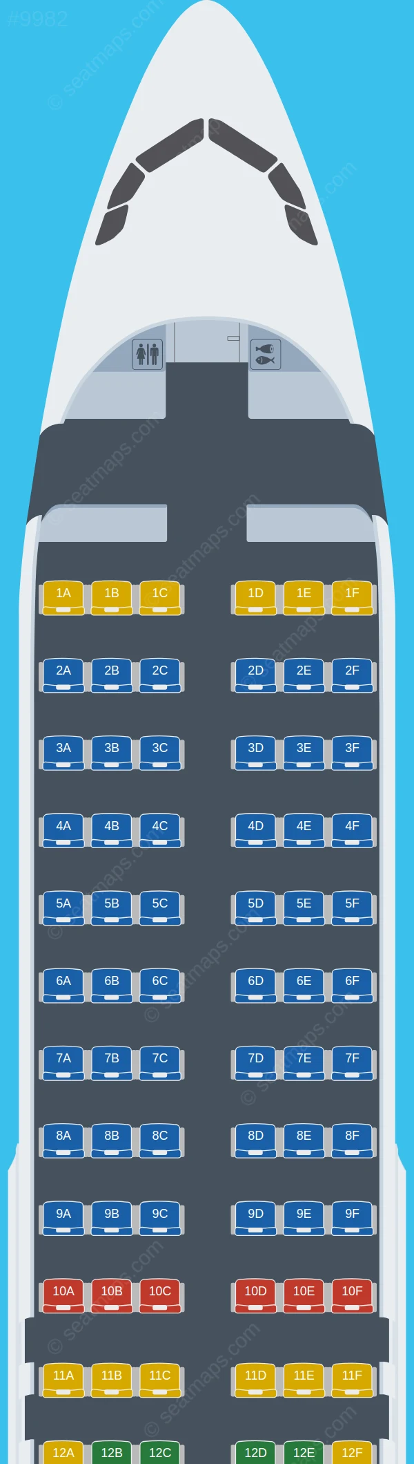 Air Arabia Abu Dhabi Airbus A320-200 seatmap preview