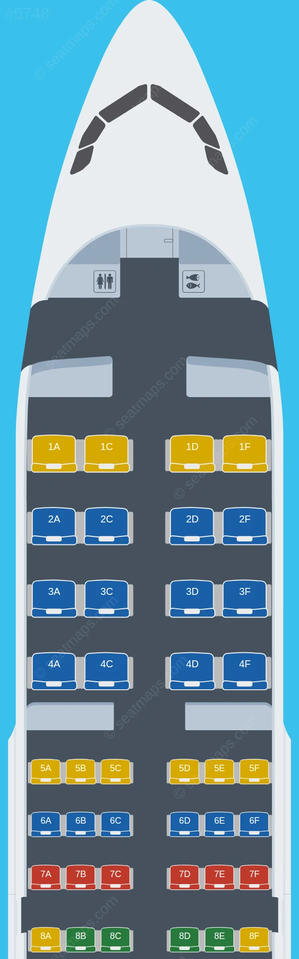 Druk Air Airbus A319-100 seatmap preview