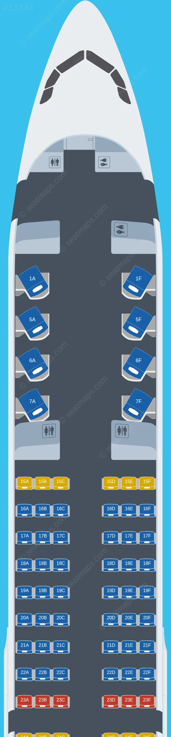 Etihad Airways Airbus A321neo V.4 seatmap preview