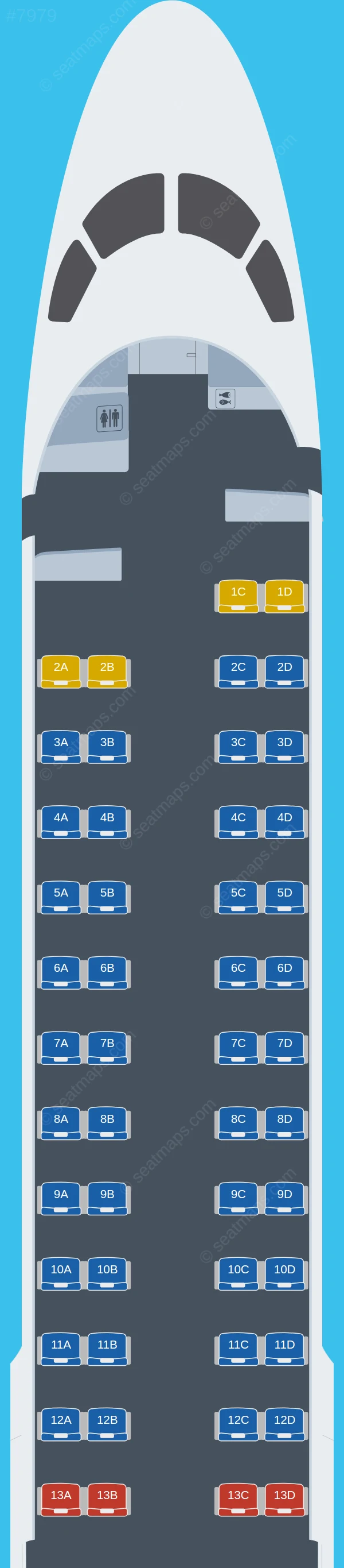 Ikar Embraer E190 seatmap preview