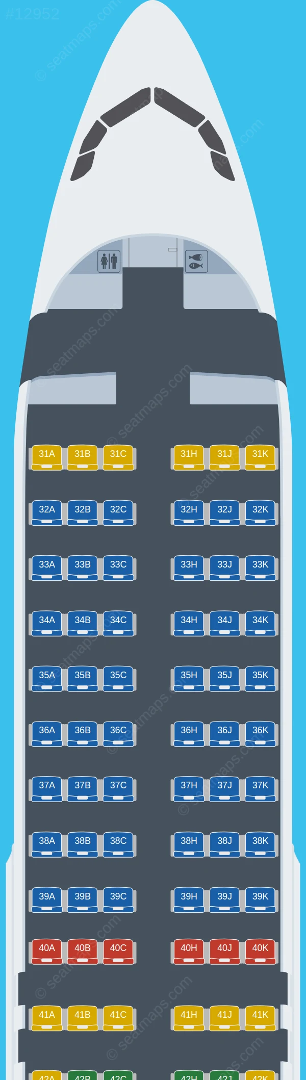 Capital Airlines (Beijing) Airbus A320-200 V.3 seatmap preview