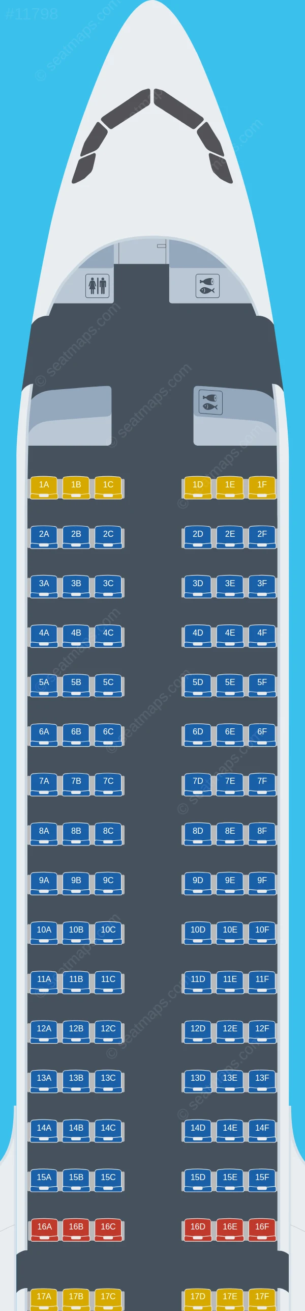 Sunclass Airlines Airbus A321neo seatmap preview