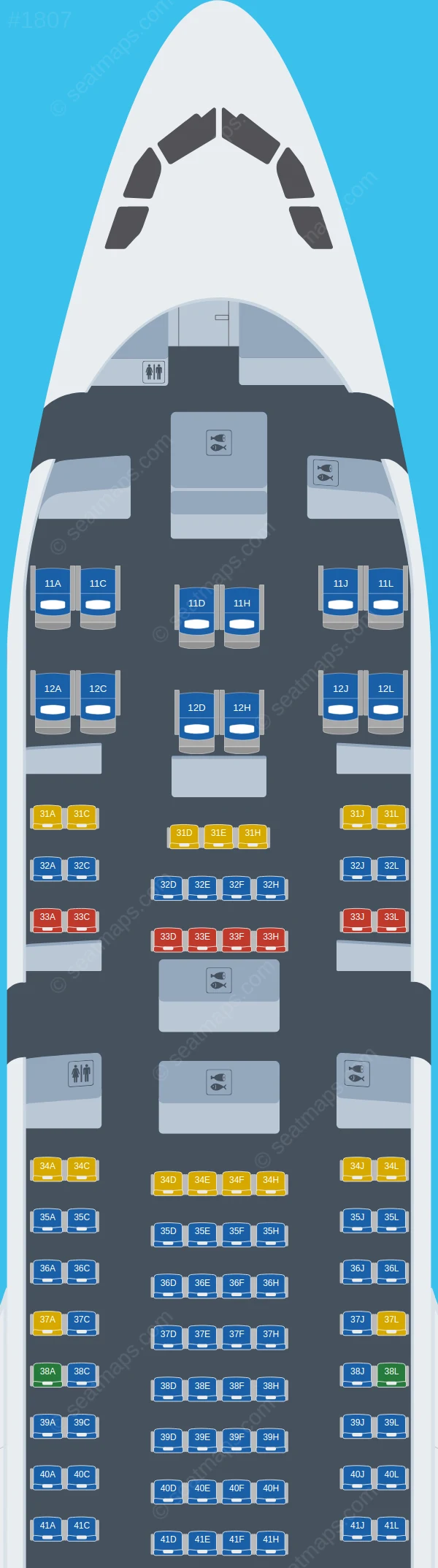 Air China Airbus A330-200 V.3 seatmap preview
