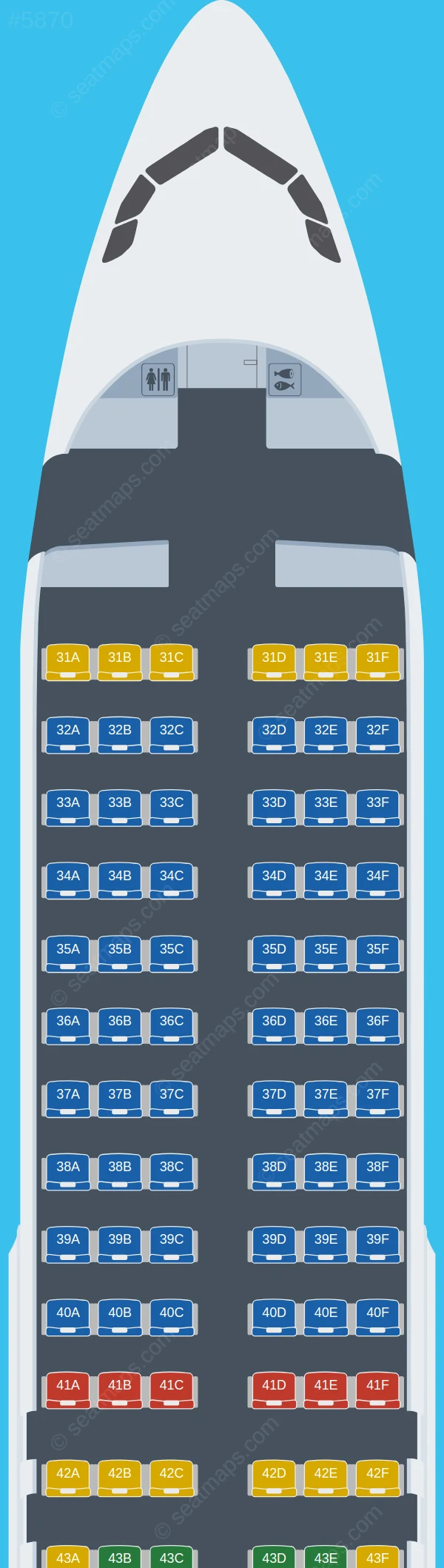 Hong Kong Airlines Airbus A320-200 V.3 seatmap preview