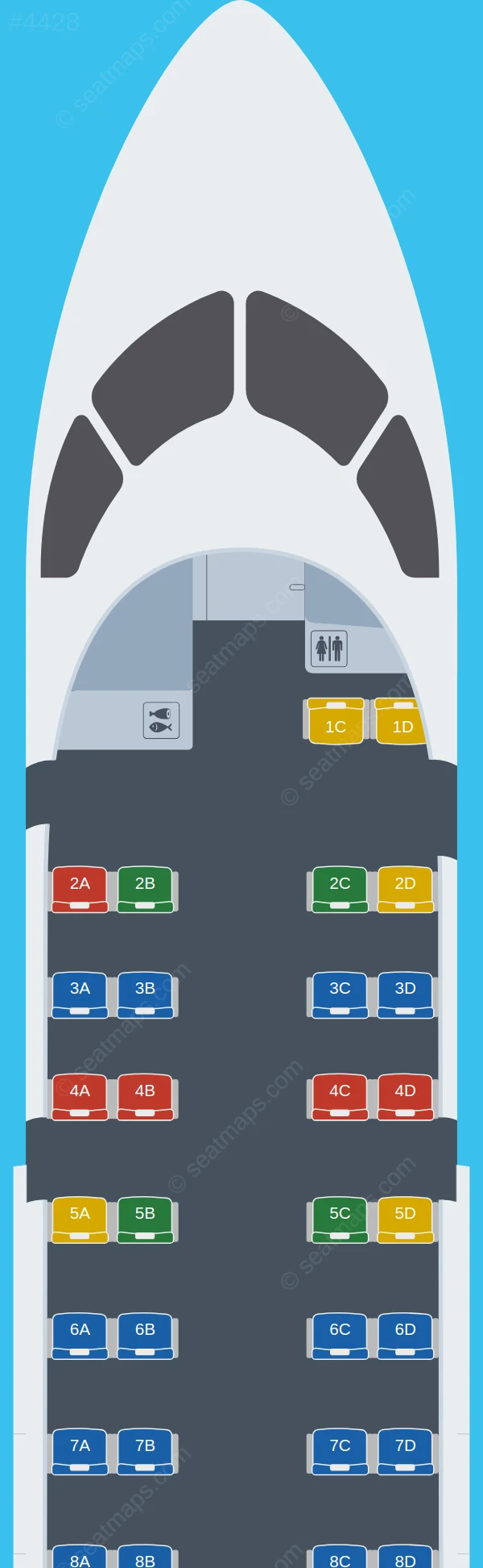 Widerøe De Havilland Q100 seatmap preview