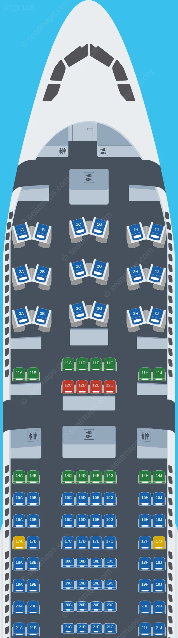 Alaska Airlines Airbus A330-200 seatmap preview