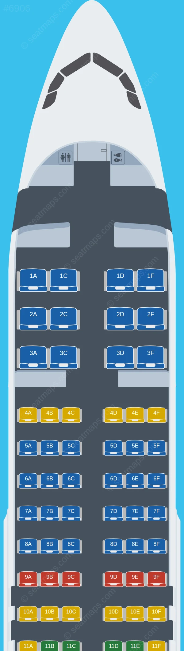 Global Aviation Operations Airbus A320-200 V.2 seatmap preview