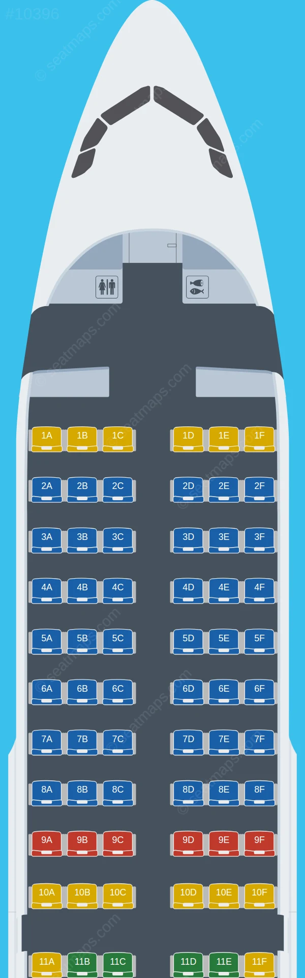 Royal Air Charter Service Airbus A319-100 seatmap preview