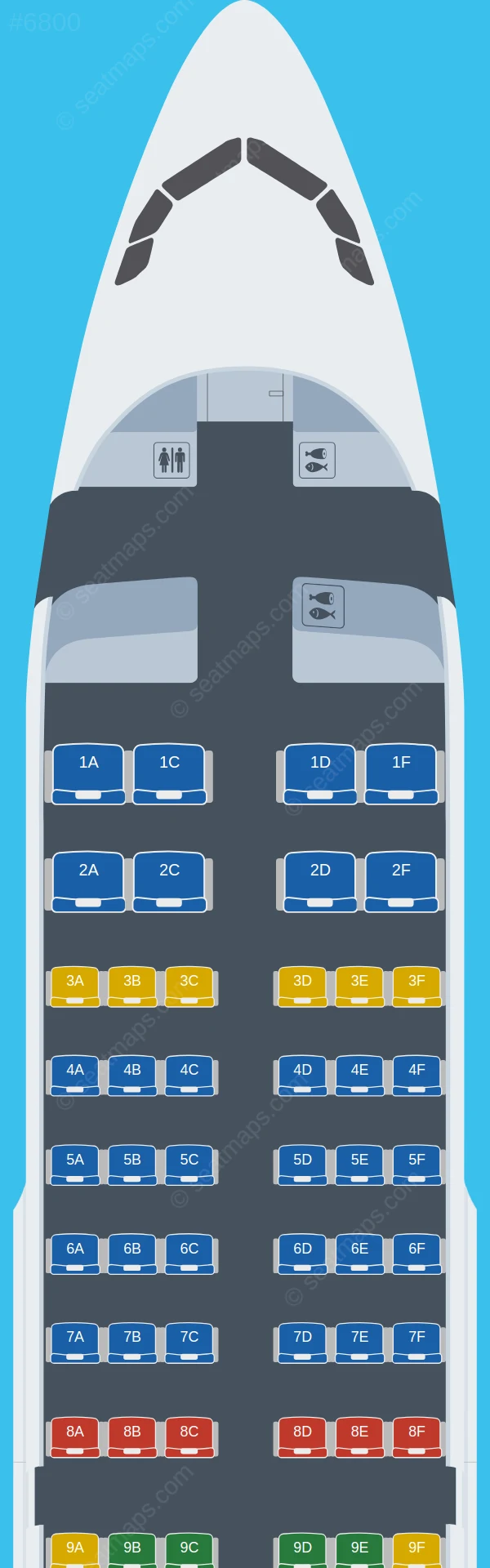 Aurora Airbus A319-100 seatmap preview