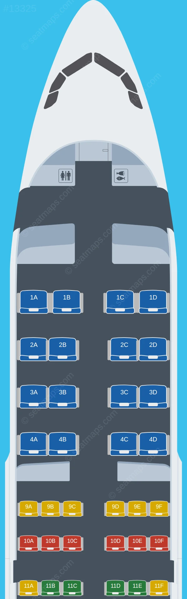 Air Côte d'Ivoire Airbus A319-100 V.3 seatmap preview