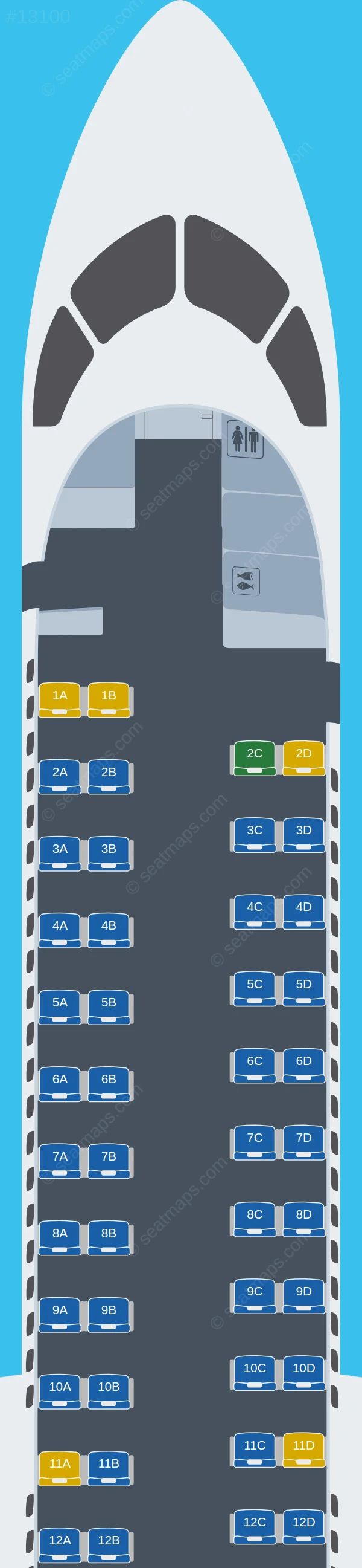 Asman Airlines De Havilland Q400 seatmap preview