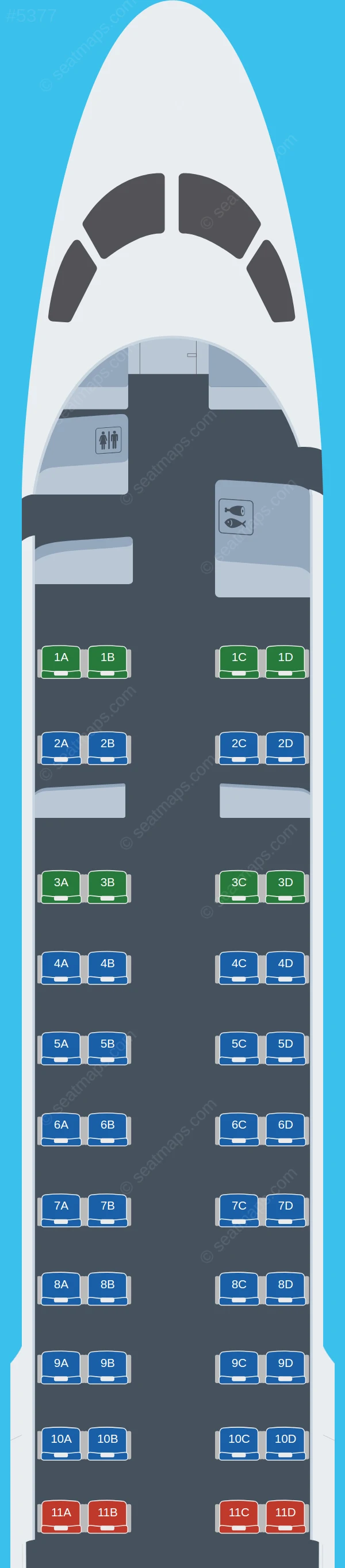 Ukraine International Airlines Embraer E190 seatmap preview