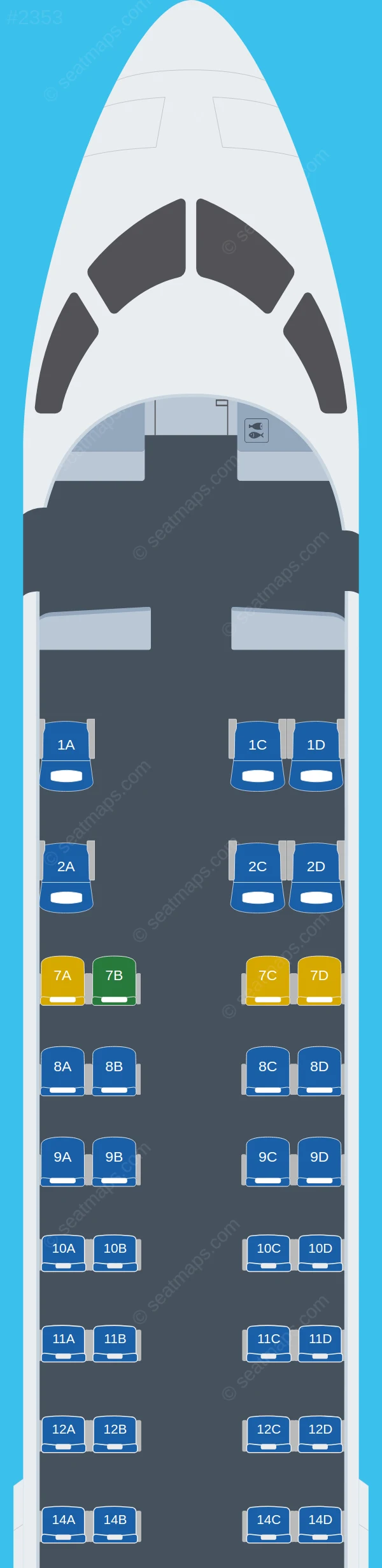 United Bombardier CRJ700 seatmap preview