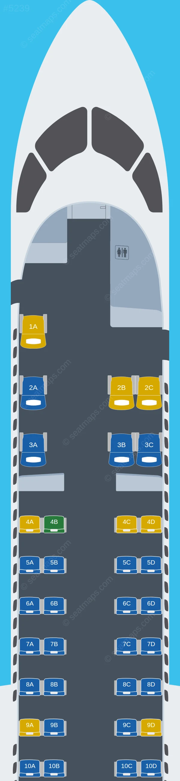 Air Côte d'Ivoire De Havilland Q400 seatmap preview