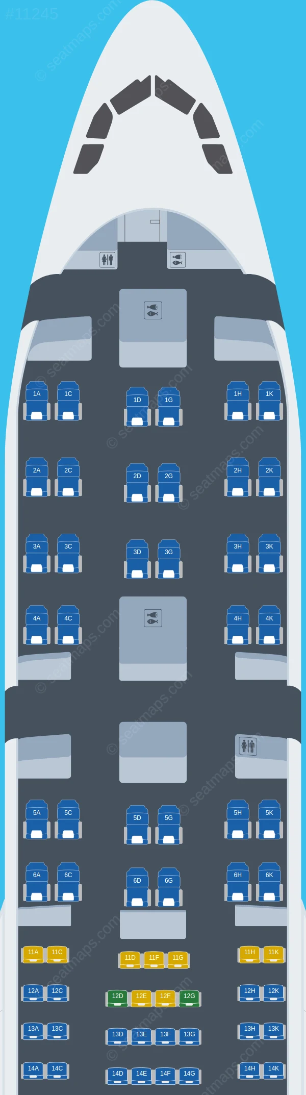 Wamos Air Airbus A330-200 V.3 seatmap preview