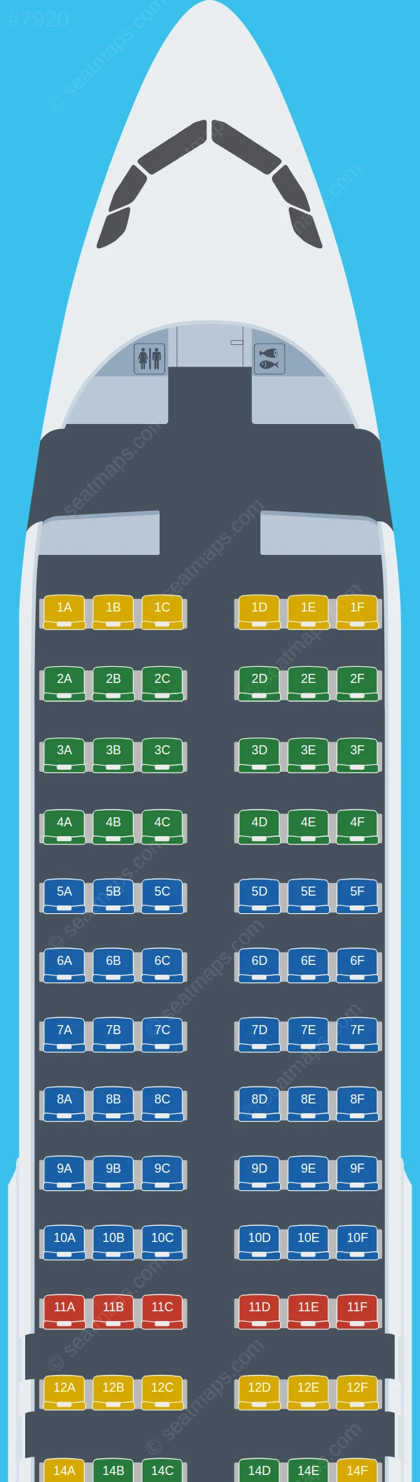 Flyadeal Airbus A320-200 seatmap preview