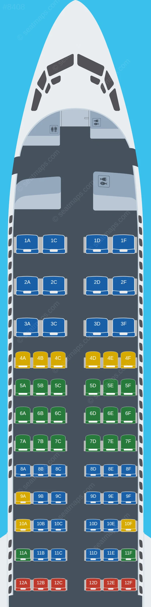 WestJet Boeing 737 MAX 8 V.1 seatmap preview